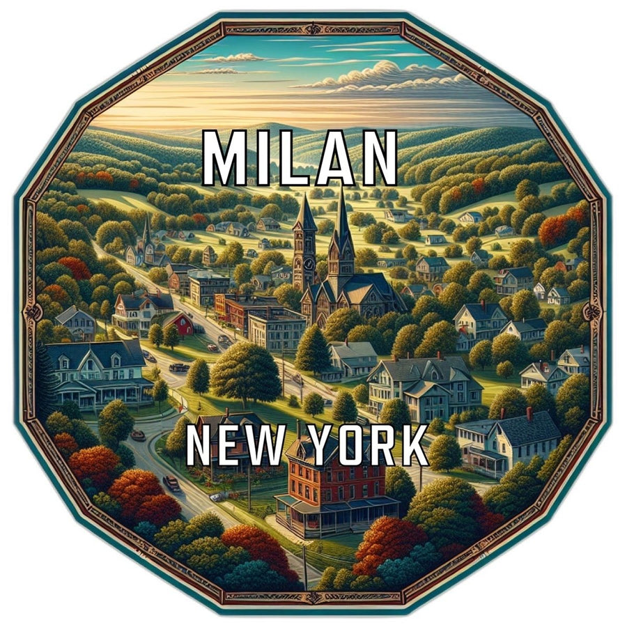 Milan York Souvenir Travel Destination Die Cut Hexagon Fridge Magnet Image 1