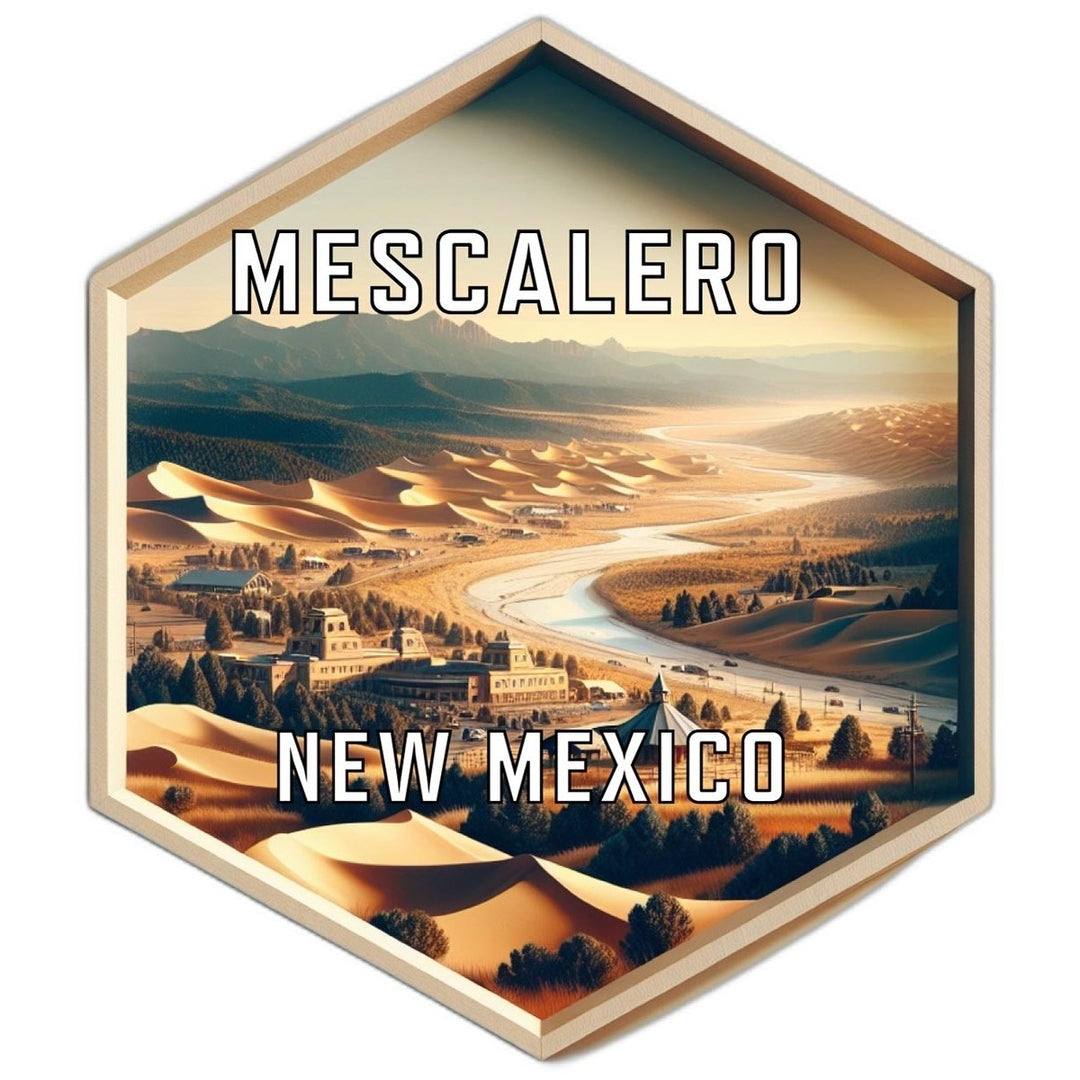 Mescalero Mexico Souvenir Travel Destination Die Cut Hexagon Fridge Magnet Image 1