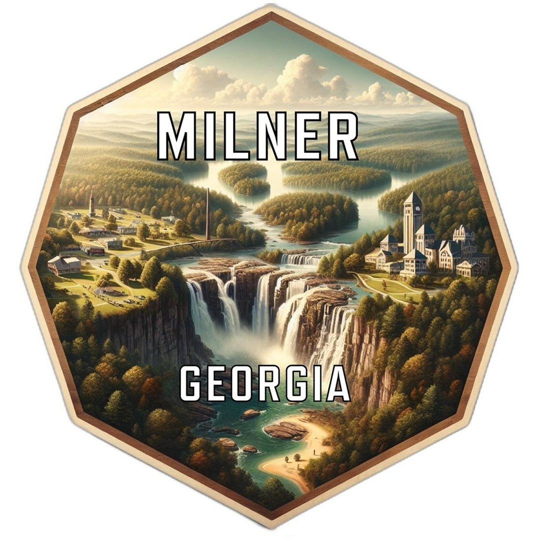 Milner Georgia Souvenir Travel Destination Die Cut Hexagon Fridge Magnet Image 1