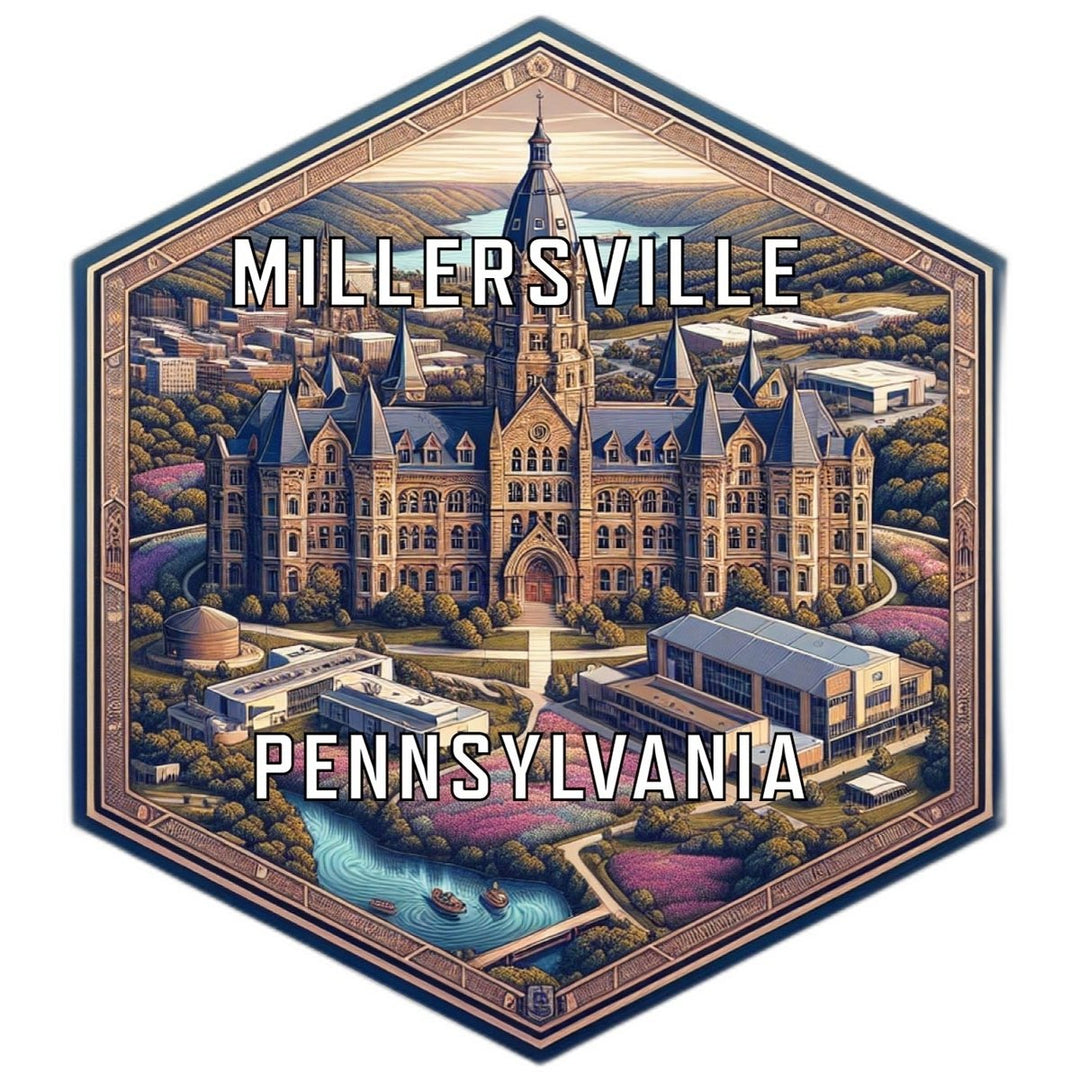 Millersville Pennsylvania Souvenir Travel Destination Die Cut Hexagon Fridge Magnet Image 1