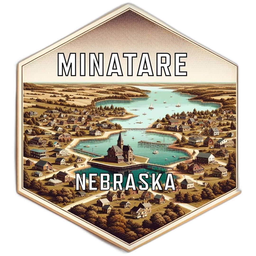 Minatare Nebraska Souvenir Travel Destination Die Cut Hexagon Fridge Magnet Image 1