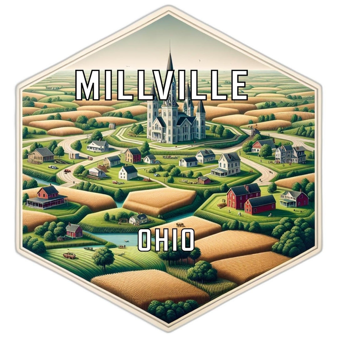 Millville Ohio Souvenir Travel Destination Die Cut Hexagon Fridge Magnet Image 1