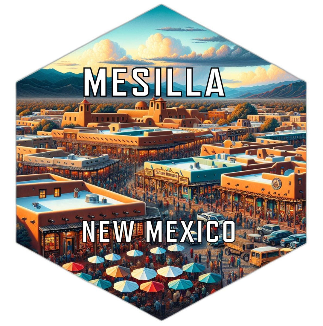 Mesilla Mexico Souvenir Travel Destination Die Cut Hexagon Fridge Magnet Image 1