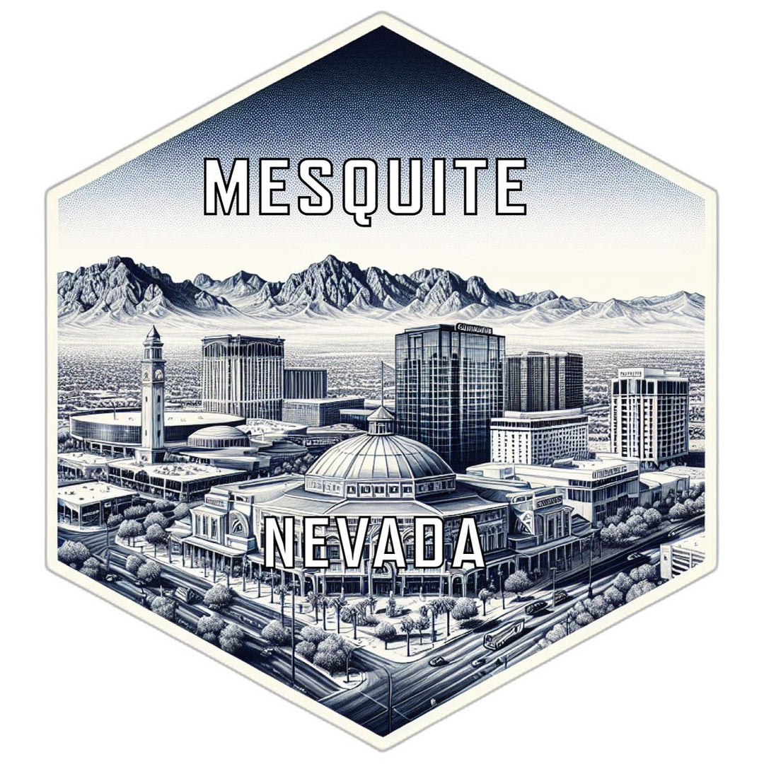 Mesquite Nevada Souvenir Travel Destination Die Cut Hexagon Fridge Magnet Image 1