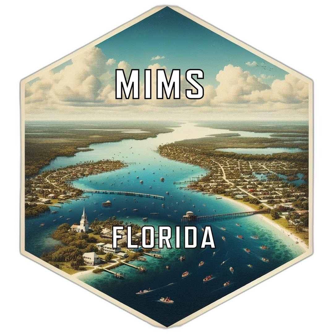 Mims Florida Souvenir Travel Destination Die Cut Hexagon Fridge Magnet Image 1