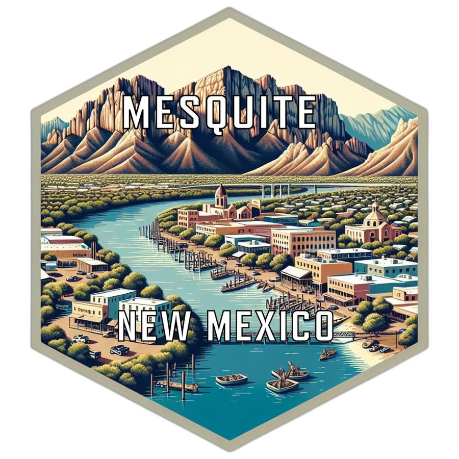 Mesquite Mexico Souvenir Travel Destination Die Cut Hexagon Fridge Magnet Image 1