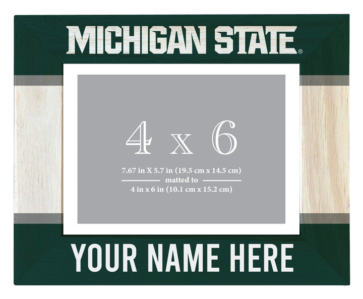 Michigan State Spartans Customizable Wooden Photo Frame Matted 4"x 6" Officially Licensed Collegiate Product Image 1