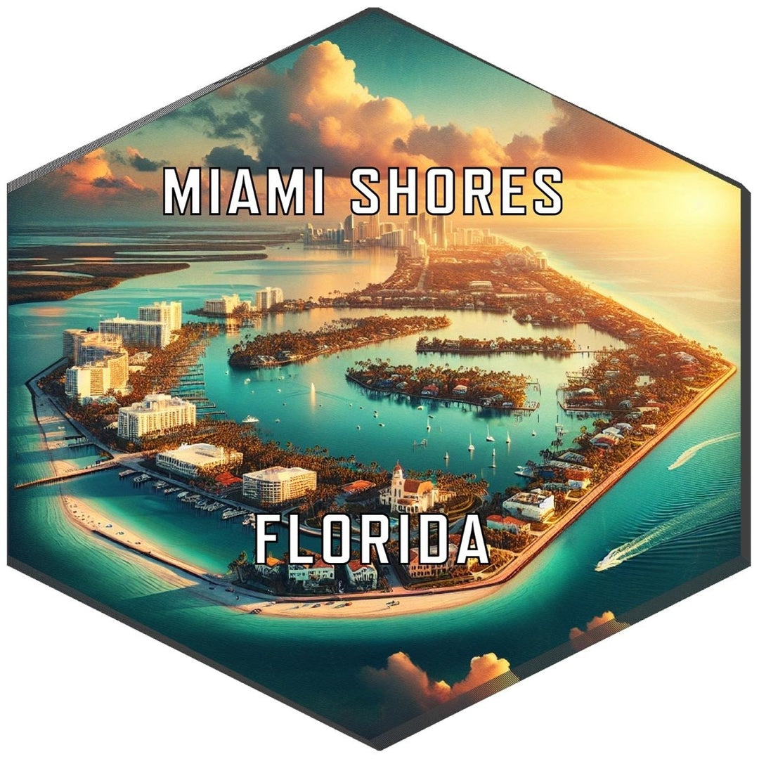 Miami Shores Florida Souvenir Travel Destination Die Cut Hexagon Fridge Magnet Image 1