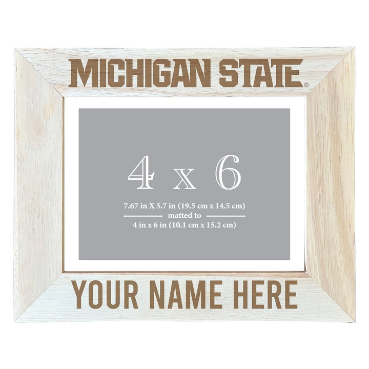 Michigan State Spartans Customizable Wooden Photo Frame Matted 4"x 6" Officially Licensed Collegiate Product Image 2