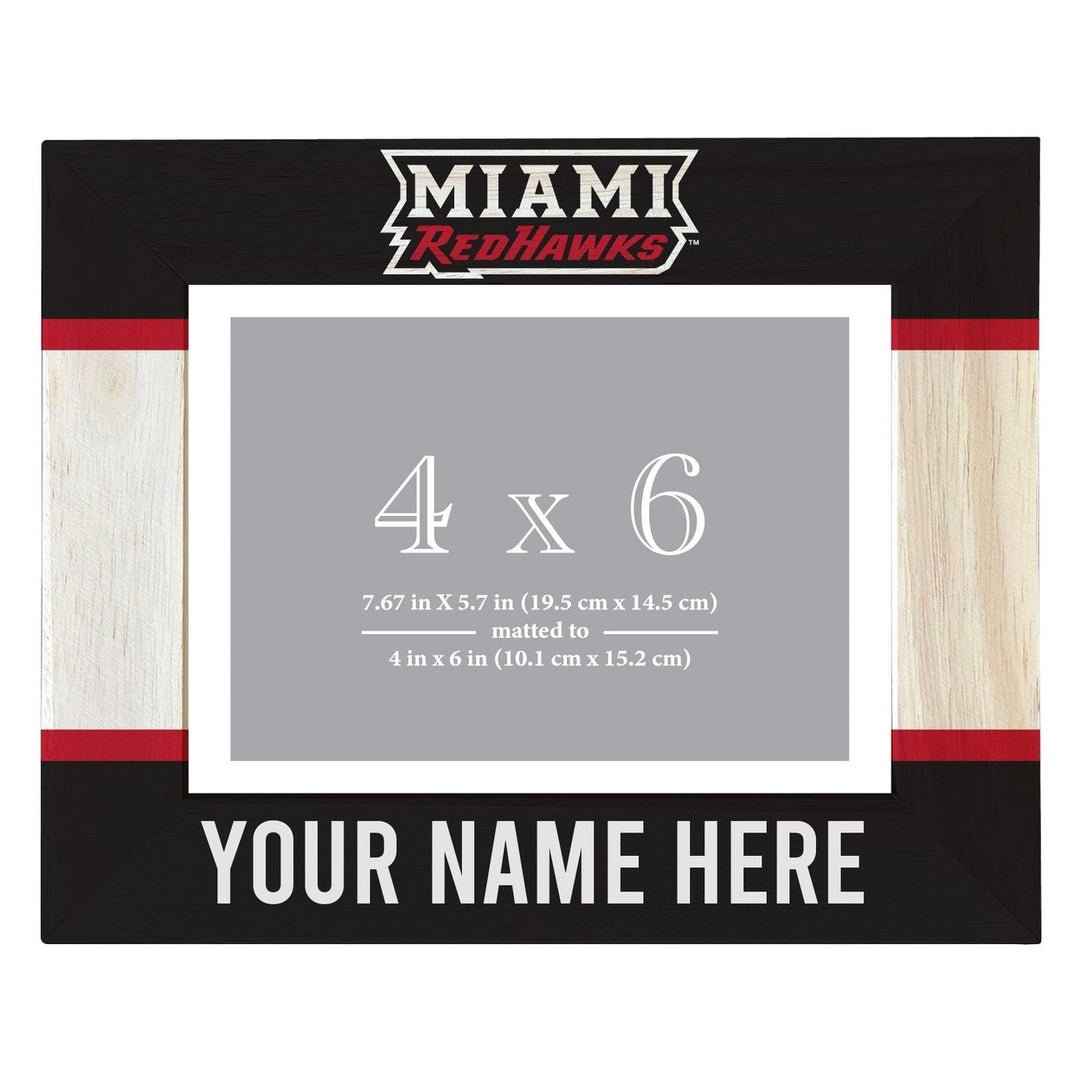 Miami University of Ohio Customizable Wooden Photo Frame Matted 4"x 6" Officially Licensed Collegiate Product Image 2