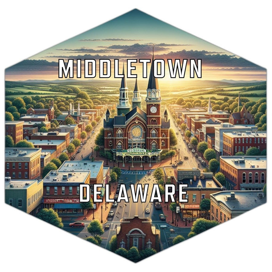 Middletown Delaware Souvenir Travel Destination Die Cut Hexagon Fridge Magnet Image 1