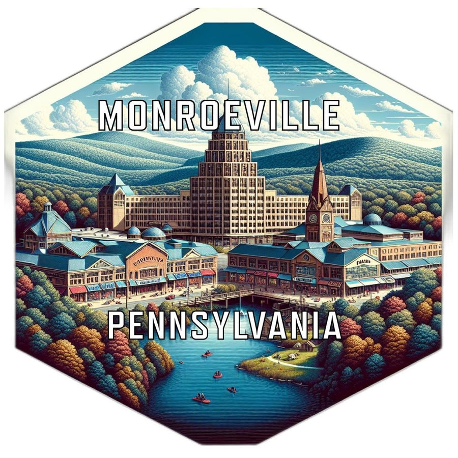 Monroeville Pennsylvania Souvenir Travel Destination Die Cut Hexagon Fridge Magnet Image 1