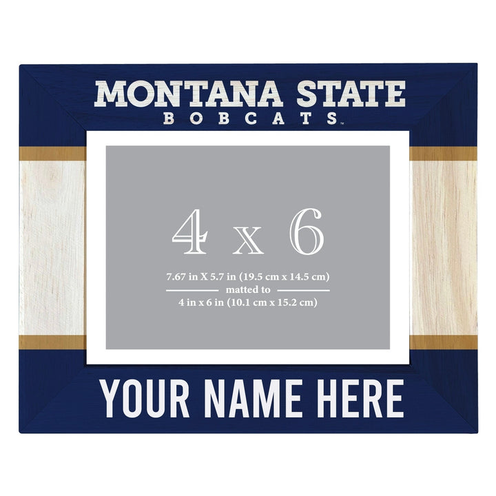 Montana State Bobcats Customizable Wooden Photo Frame Matted 4"x 6" Officially Licensed Collegiate Product Image 1