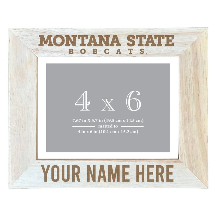 Montana State Bobcats Customizable Wooden Photo Frame Matted 4"x 6" Officially Licensed Collegiate Product Image 2