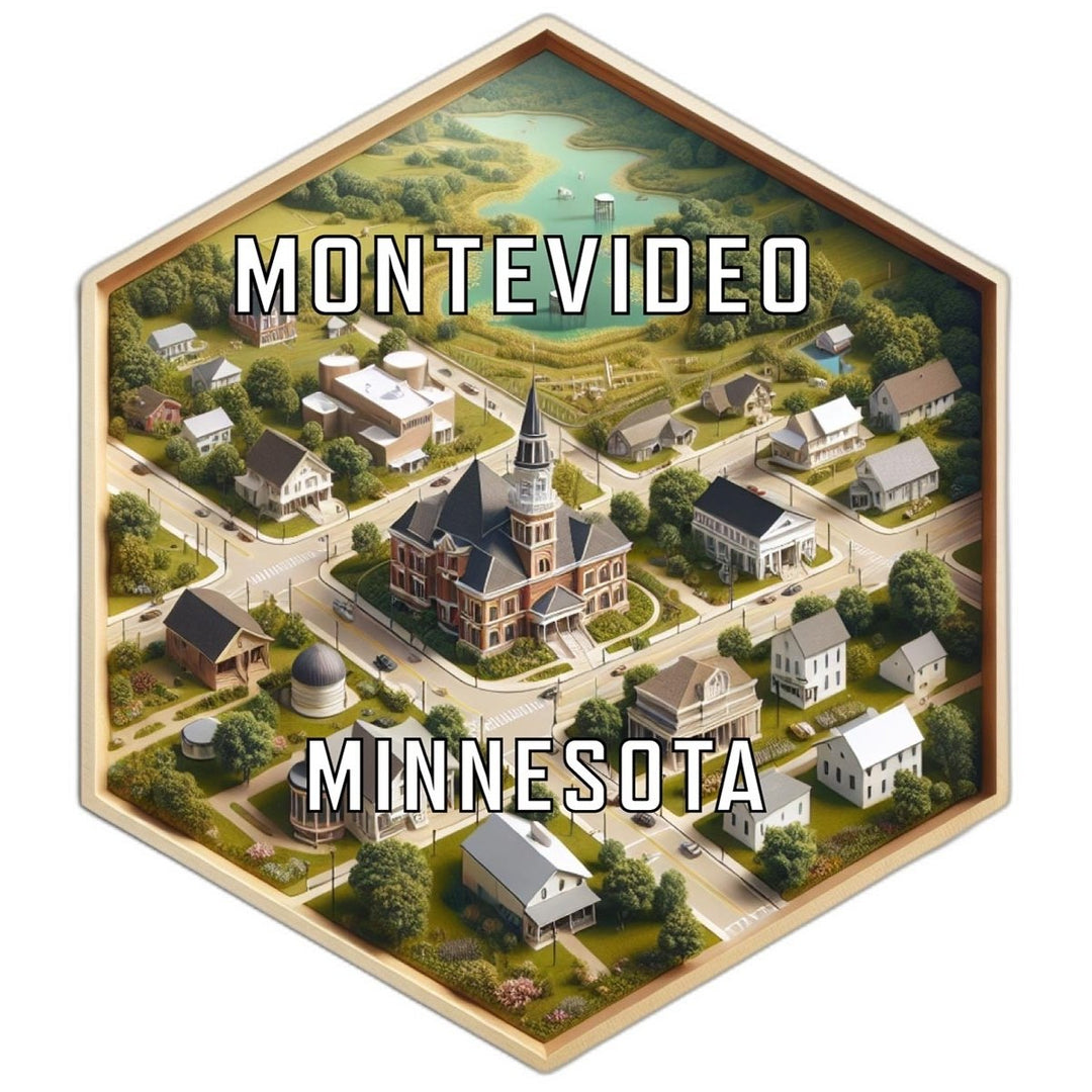 Montevideo Minnesota Souvenir Travel Destination Die Cut Hexagon Fridge Magnet Image 1