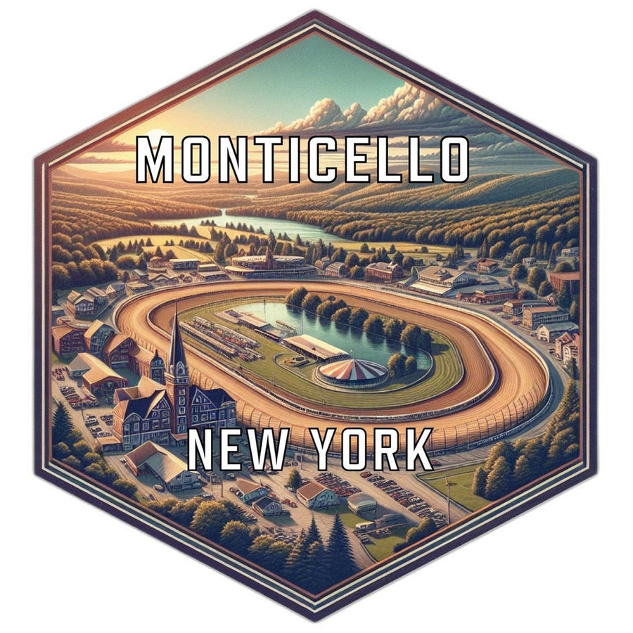 Monticello York Souvenir Travel Destination Die Cut Hexagon Fridge Magnet Image 1