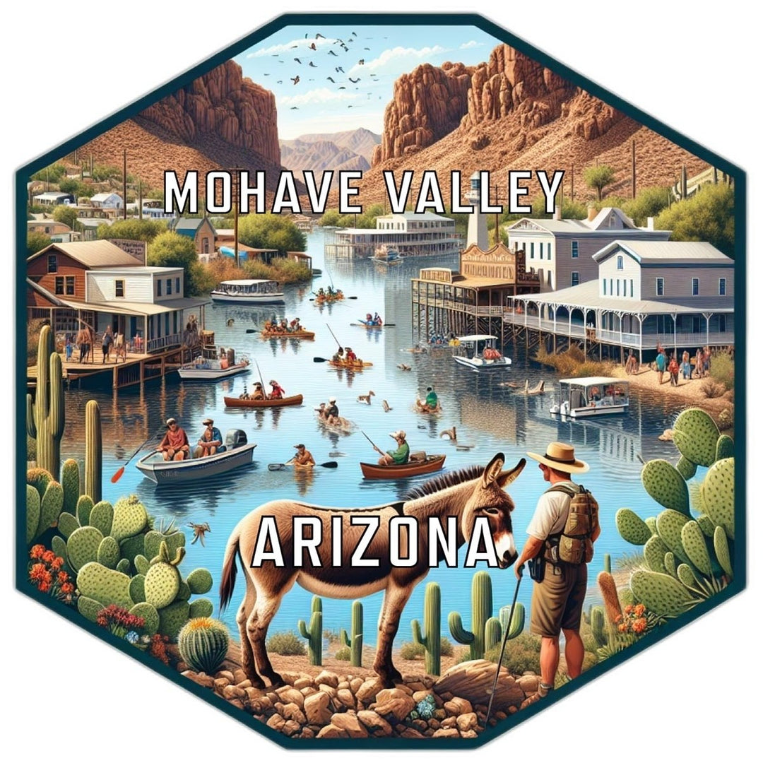 Mohave Valley Arizona Souvenir Travel Destination Die Cut Hexagon Fridge Magnet Image 1