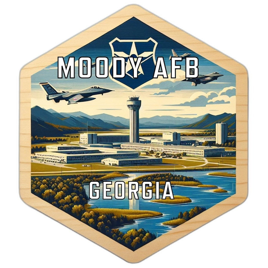 Moody Afb Georgia Souvenir Travel Destination Die Cut Hexagon Fridge Magnet Image 1