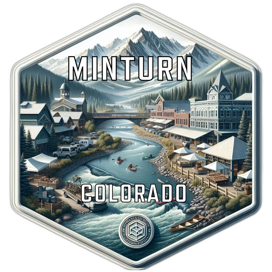 Minturn Colorado Souvenir Travel Destination Die Cut Hexagon Fridge Magnet Image 1