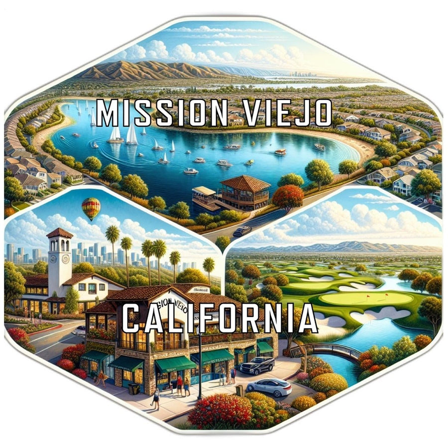 Mission Viejo California Souvenir Travel Destination Die Cut Hexagon Fridge Magnet Image 1