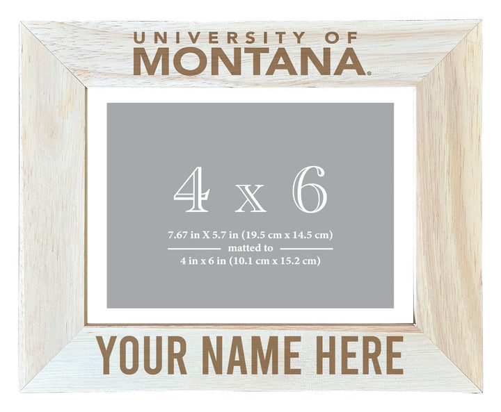 Montana University Customizable Wooden Photo Frame Matted 4"x 6" Officially Licensed Collegiate Product Image 1