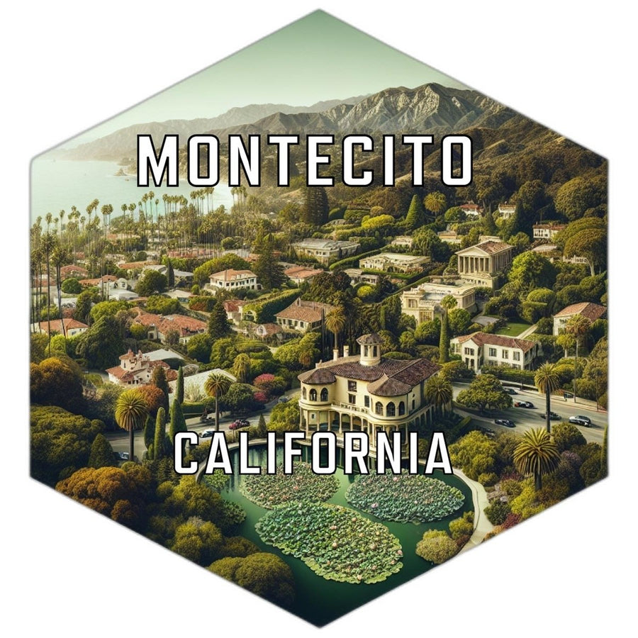 Montecito California Souvenir Travel Destination Die Cut Hexagon Fridge Magnet Image 1