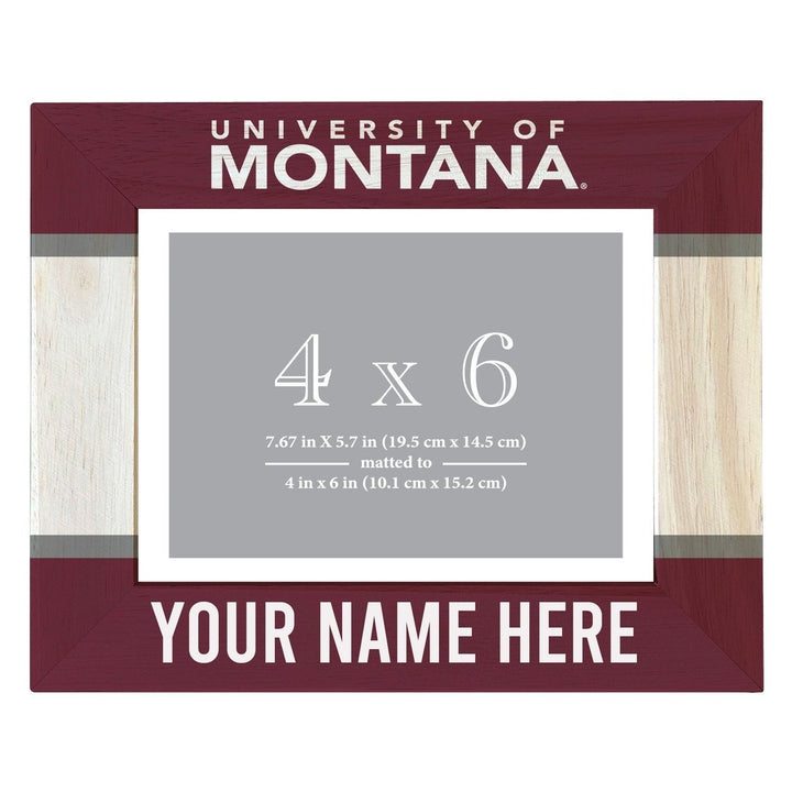 Montana University Customizable Wooden Photo Frame Matted 4"x 6" Officially Licensed Collegiate Product Image 2