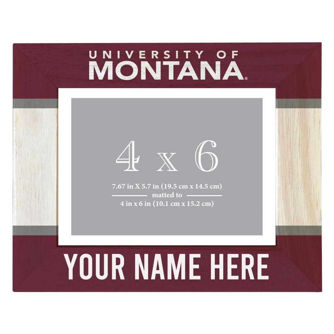 Montana University Customizable Wooden Photo Frame Matted 4"x 6" Officially Licensed Collegiate Product Image 1