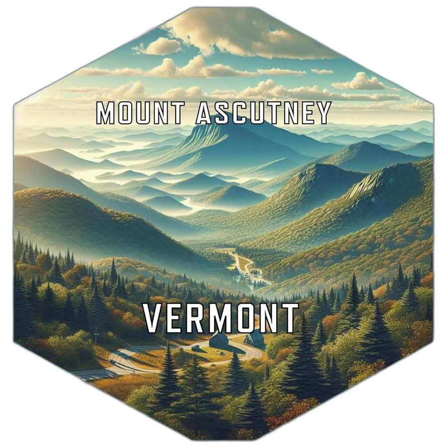 Mount Ascutney Vermont Souvenir Travel Destination Die Cut Hexagon Fridge Magnet Image 1