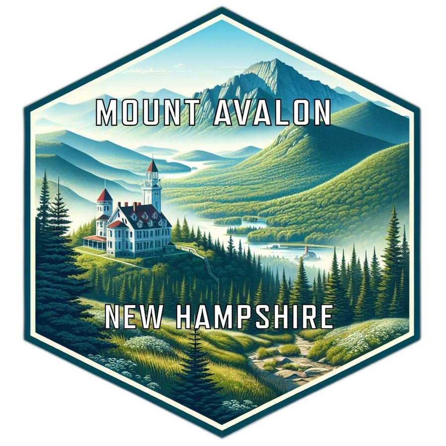 Mount Avalon Hampshire Souvenir Travel Destination Die Cut Hexagon Fridge Magnet Image 1