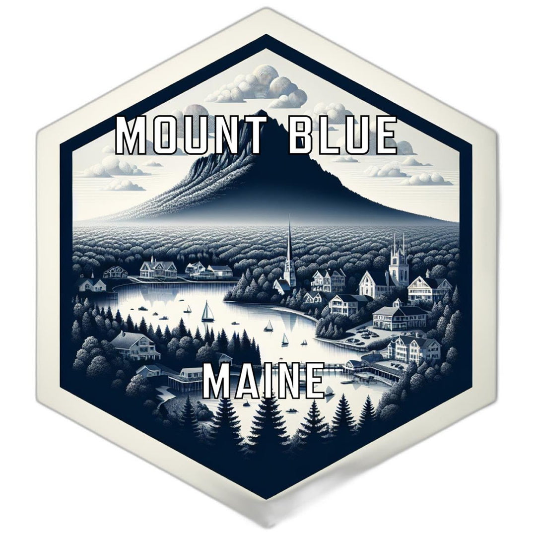 Mount Blue Maine Souvenir Travel Destination Die Cut Hexagon Fridge Magnet Image 1