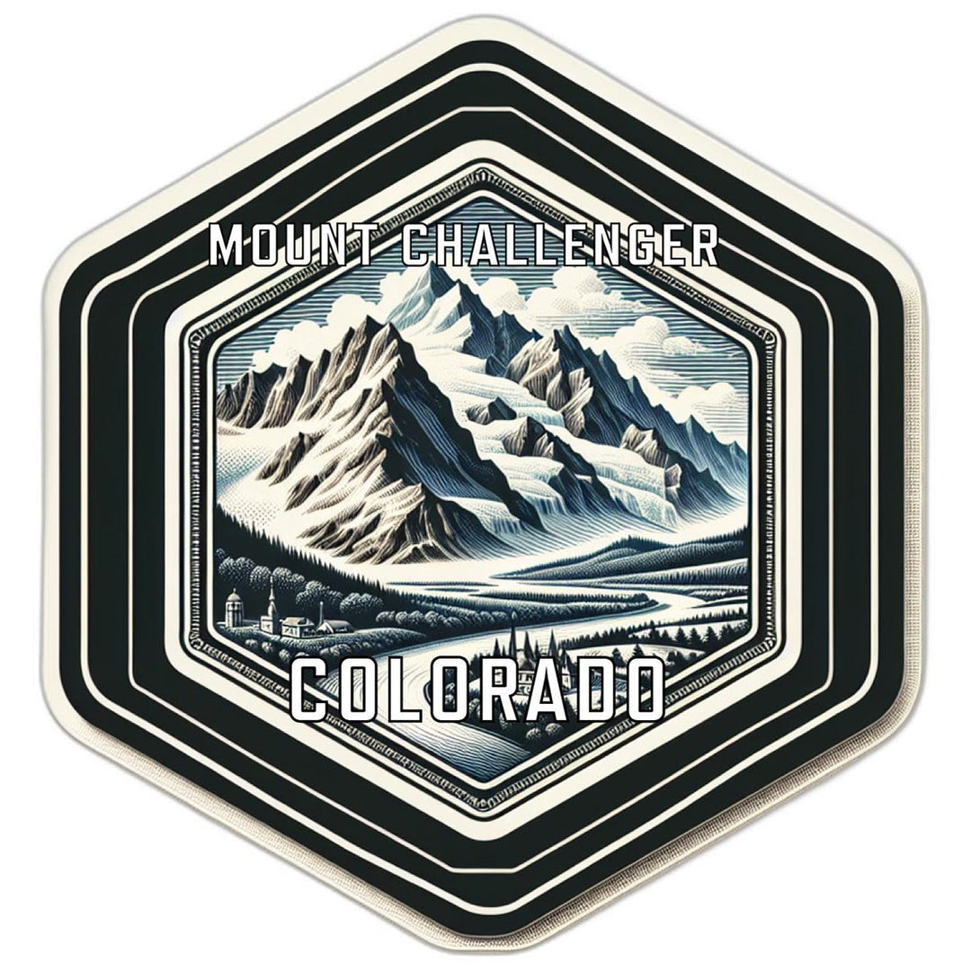 Mount Challenger Colorado Souvenir Travel Destination Die Cut Hexagon Fridge Magnet Image 1