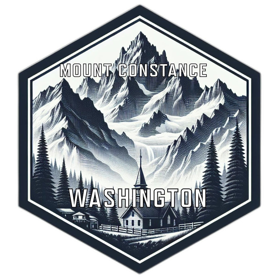 Mount Constance Washington Souvenir Travel Destination Die Cut Hexagon Fridge Magnet Image 1