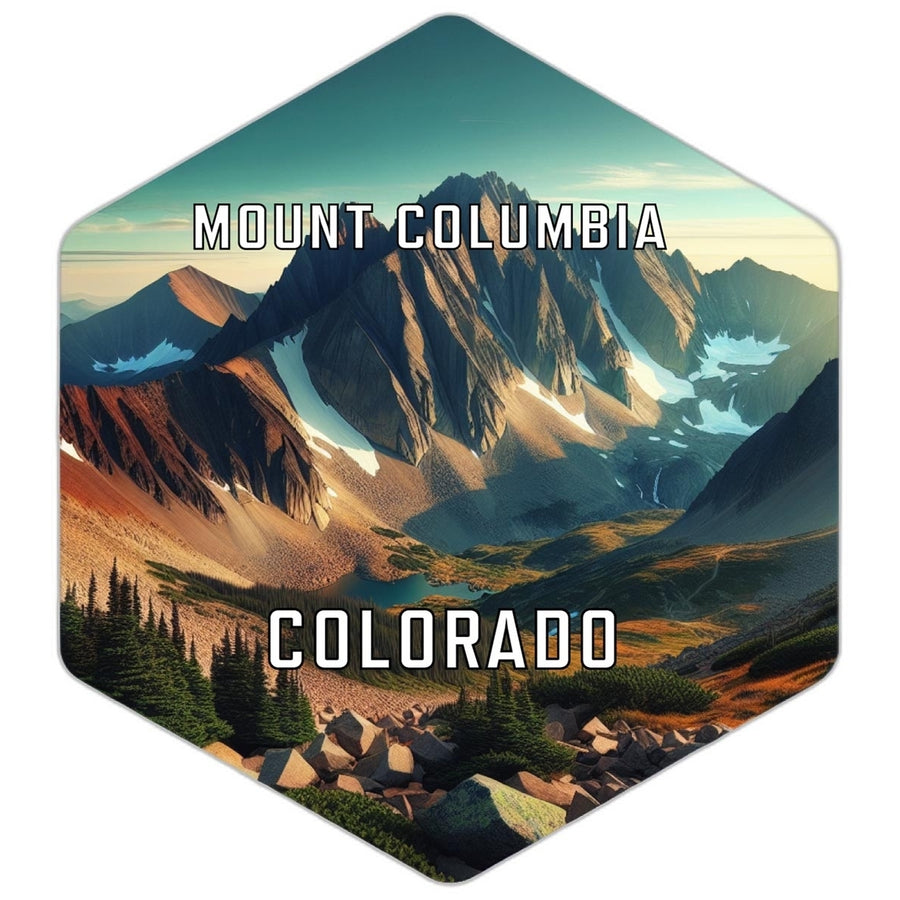 Mount Columbia Colorado Souvenir Travel Destination Die Cut Hexagon Fridge Magnet Image 1