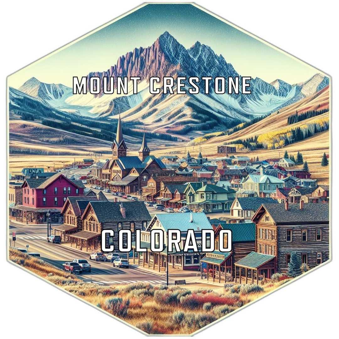 Mount Crestone Colorado Souvenir Travel Destination Die Cut Hexagon Fridge Magnet Image 1