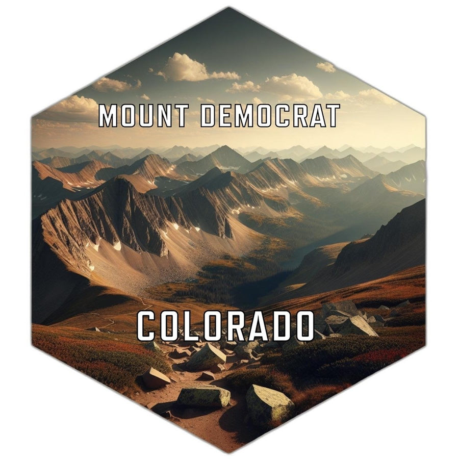 Mount Democrat Colorado Souvenir Travel Destination Die Cut Hexagon Fridge Magnet Image 1