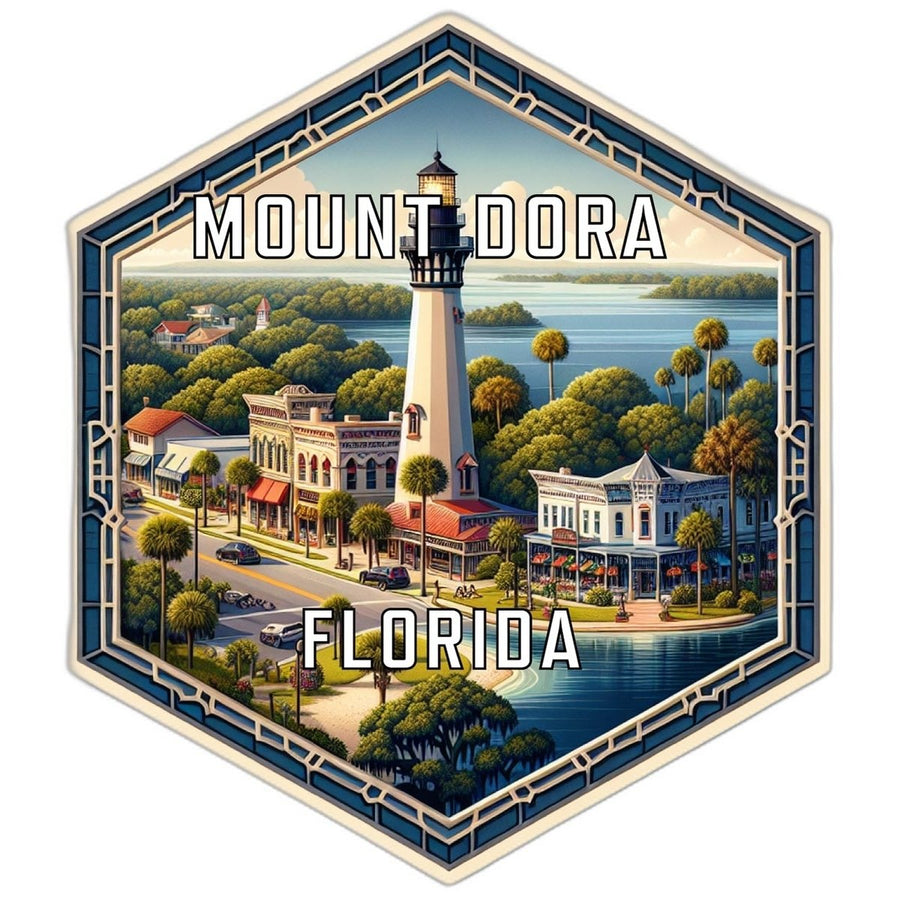 Mount Dora Florida Souvenir Travel Destination Die Cut Hexagon Fridge Magnet Image 1