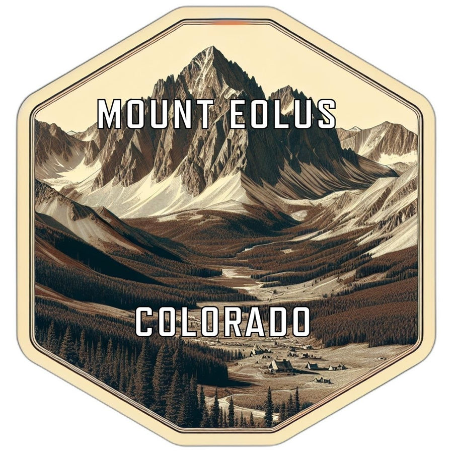 Mount Eolus Colorado Souvenir Travel Destination Die Cut Hexagon Fridge Magnet Image 1