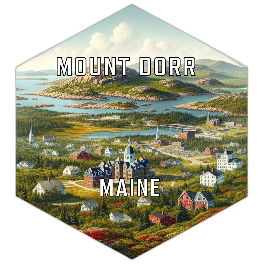 Mount Dorr Maine Souvenir Travel Destination Die Cut Hexagon Fridge Magnet Image 1