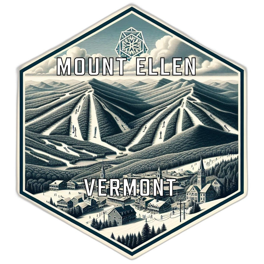 Mount Ellen Vermont Souvenir Travel Destination Die Cut Hexagon Fridge Magnet Image 1