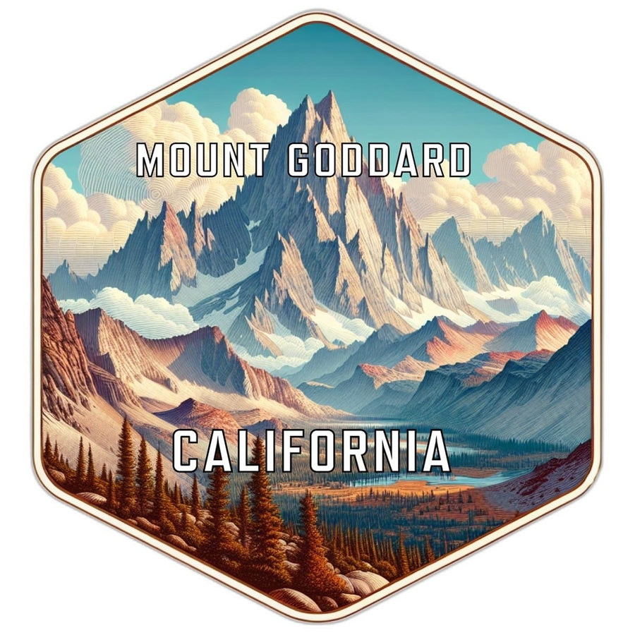 Mount Goddard California Souvenir Travel Destination Die Cut Hexagon Fridge Magnet Image 1