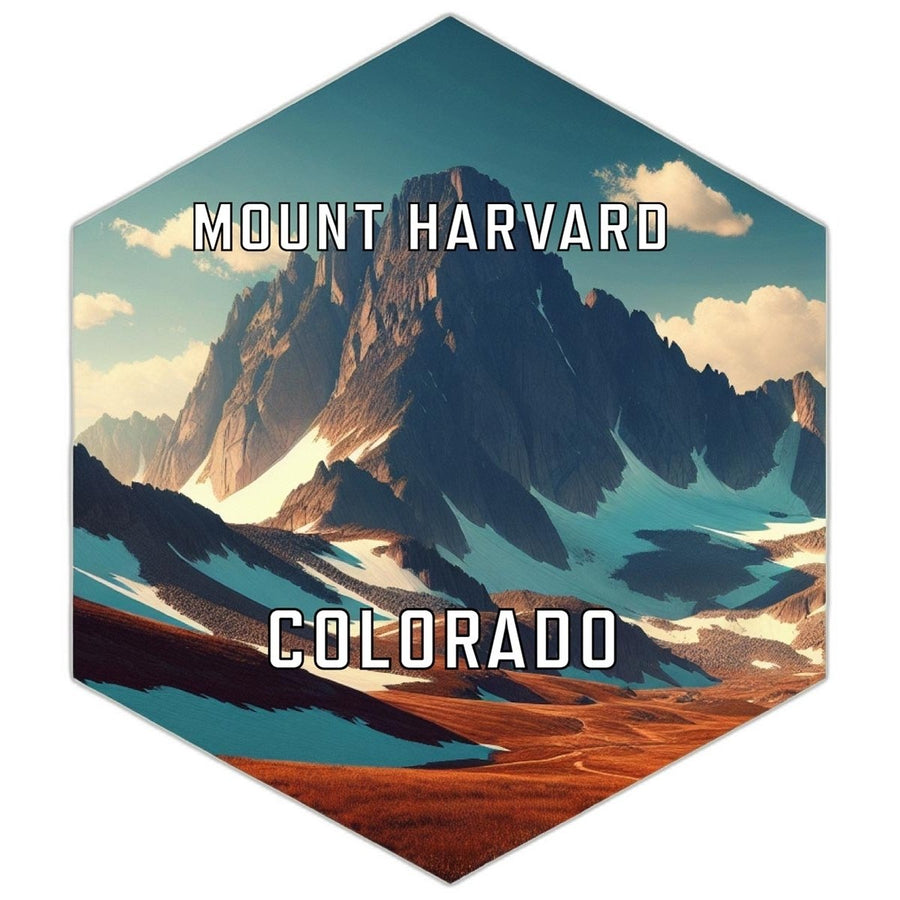 Mount Harvard Colorado Souvenir Travel Destination Die Cut Hexagon Fridge Magnet Image 1