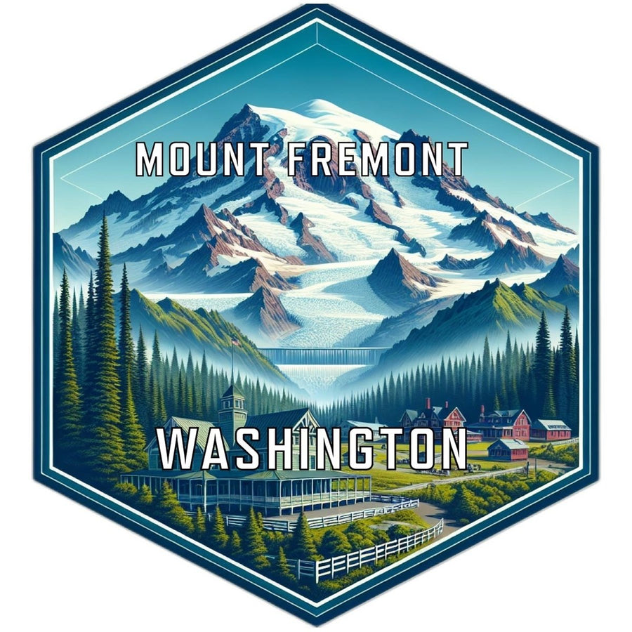 Mount Fremont Washington Souvenir Travel Destination Die Cut Hexagon Fridge Magnet Image 1