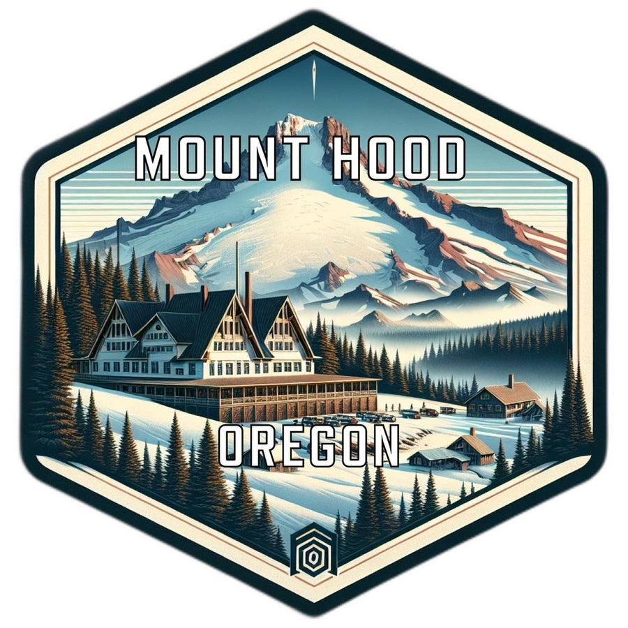 Mount Hood Oregon Souvenir Travel Destination Die Cut Hexagon Fridge Magnet Image 1