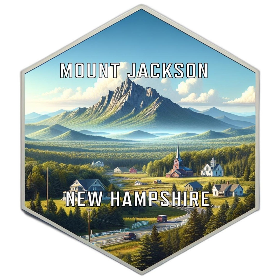 Mount Jackson Hampshire Souvenir Travel Destination Die Cut Hexagon Fridge Magnet Image 1