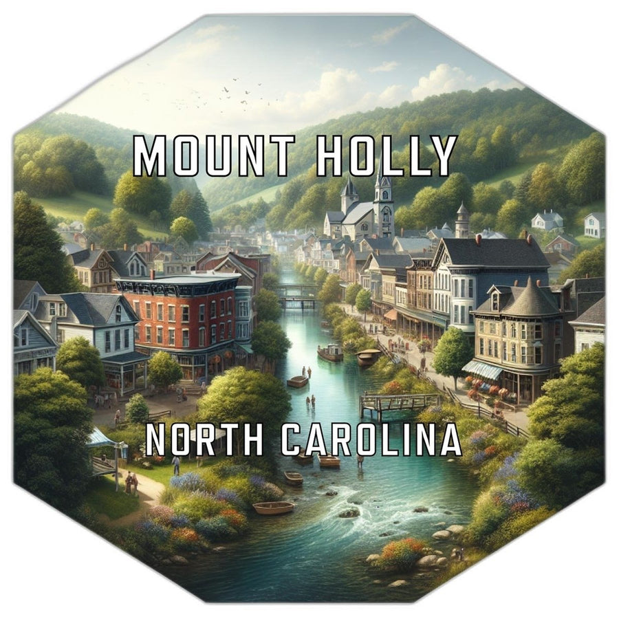 Mount Holly North Carolina Souvenir Travel Destination Die Cut Hexagon Fridge Magnet Image 1