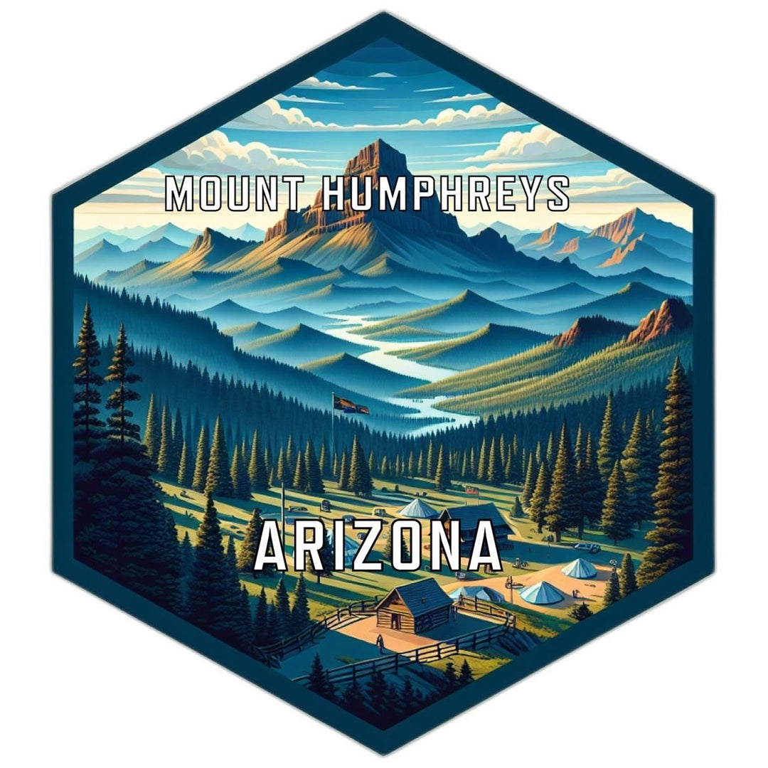 Mount Humphreys Arizona Souvenir Travel Destination Die Cut Hexagon Fridge Magnet Image 1