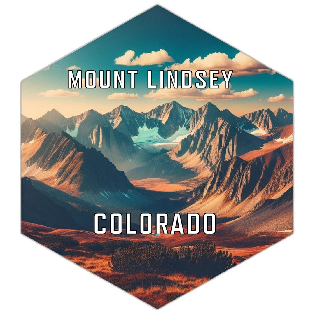 Mount Lindsey Colorado Souvenir Travel Destination Die Cut Hexagon Fridge Magnet Image 1