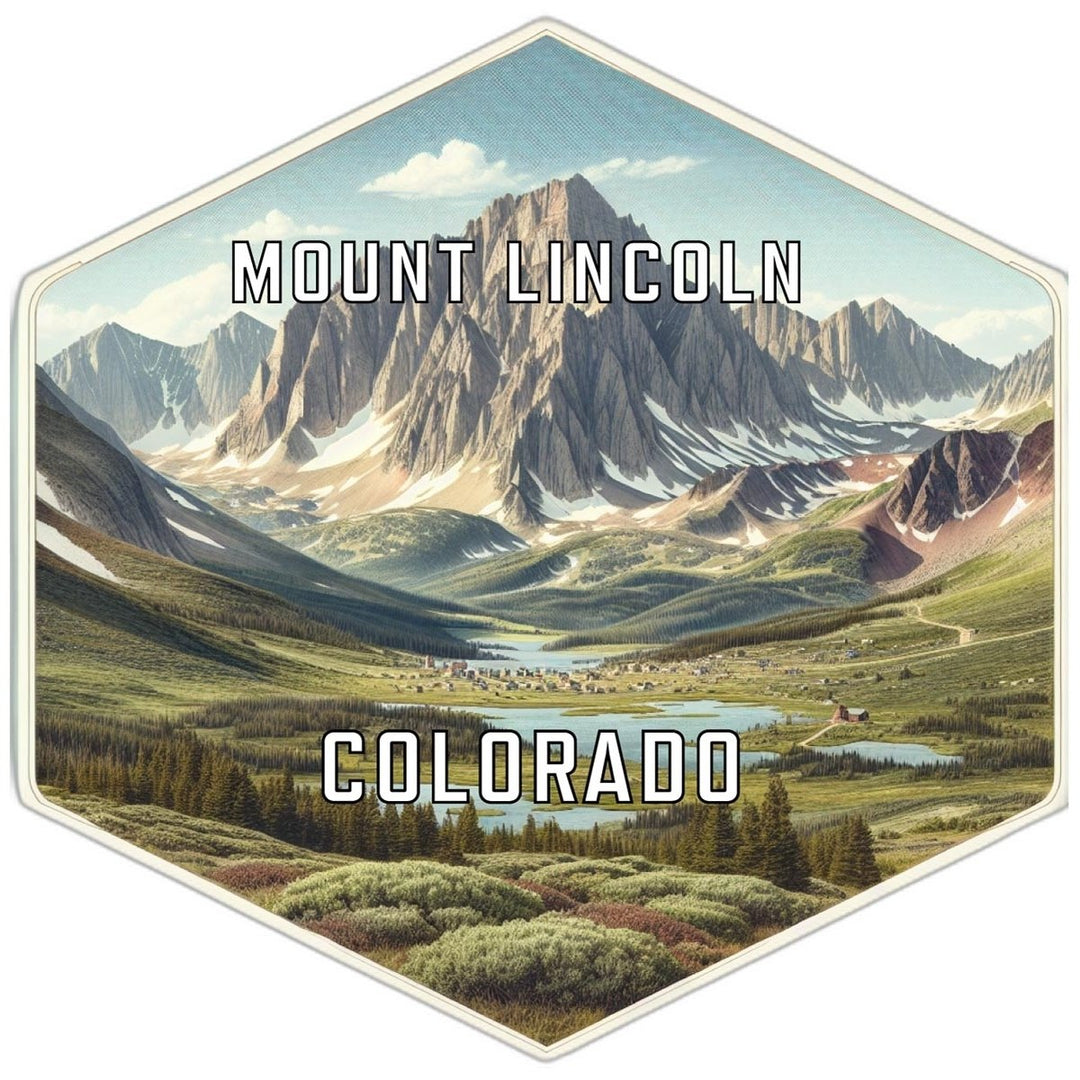 Mount Lincoln Colorado Souvenir Travel Destination Die Cut Hexagon Fridge Magnet Image 1