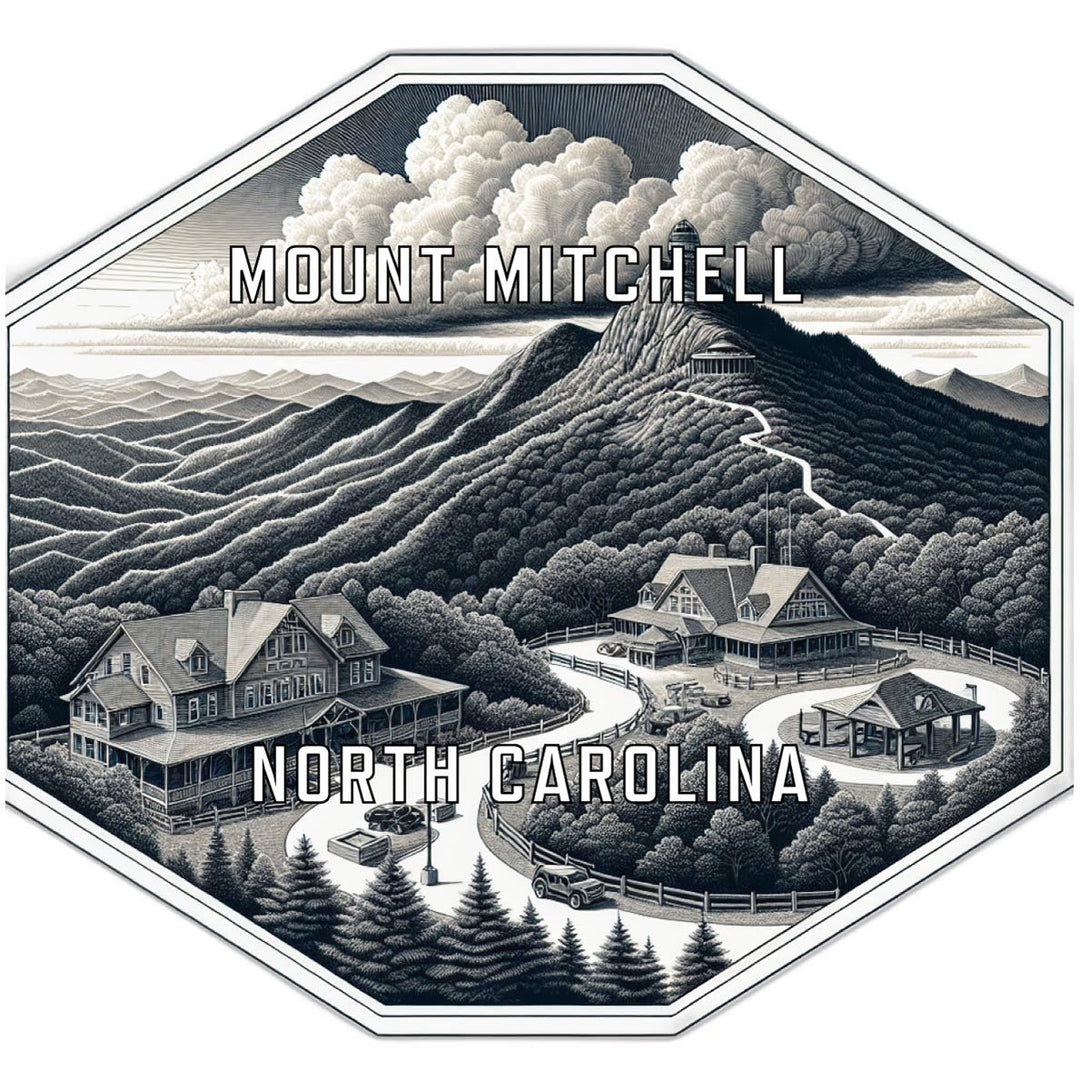 Mount Mitchell North Carolina Souvenir Travel Destination Die Cut Hexagon Fridge Magnet Image 1